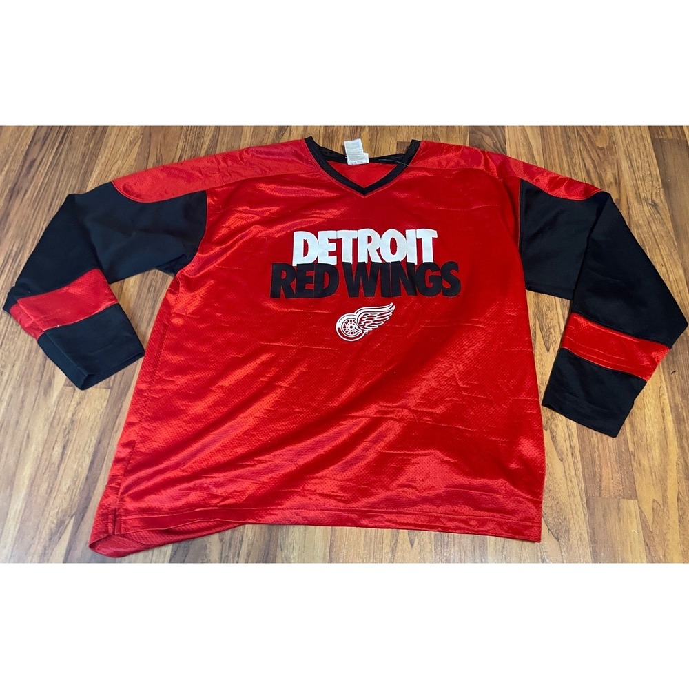 Detroit Red Wings NHL Jersey Knights Apparel Red‎ Black Long Sleeve Mens XXL